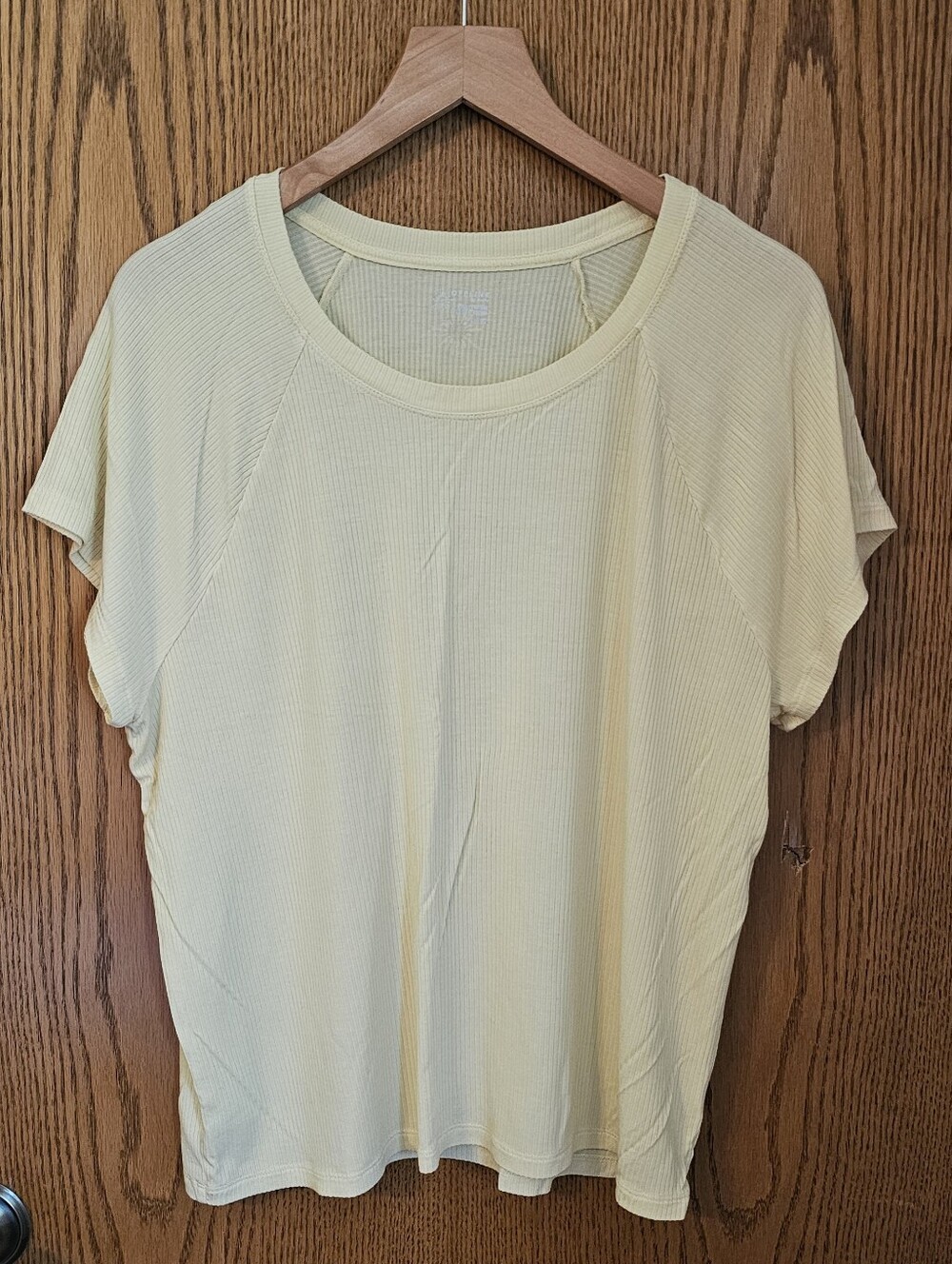 Aerie Short Sleeve Ribbed Tee - Pale Yellow